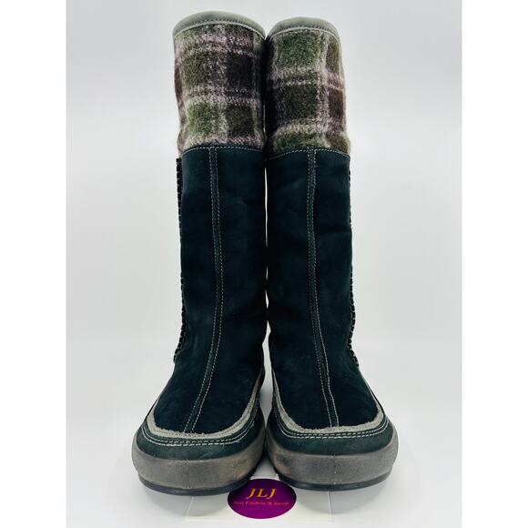 ECCO Women's Black Suede Wool Lined Cuffable Winter Boots Size 37 EU/ 6-6.5 US - Picture 3 of 16